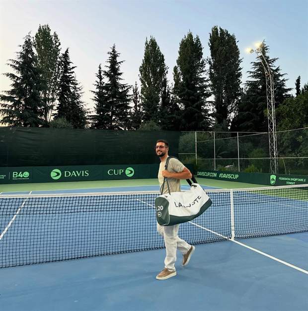 On court at a Davis Cup venue